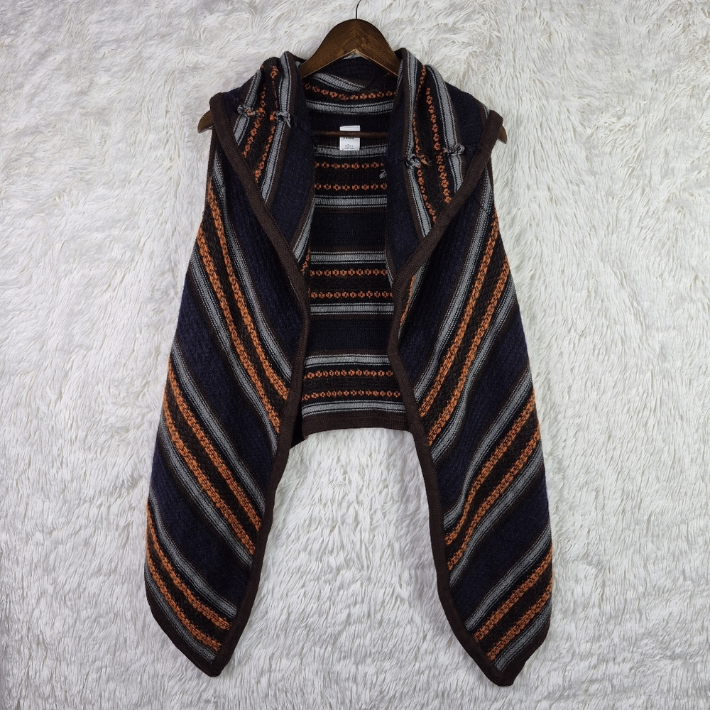 NSF Womens S Wool &‎ Mohair Blend Drapey Open Cardigan Southwestern Fuzzy Scandi